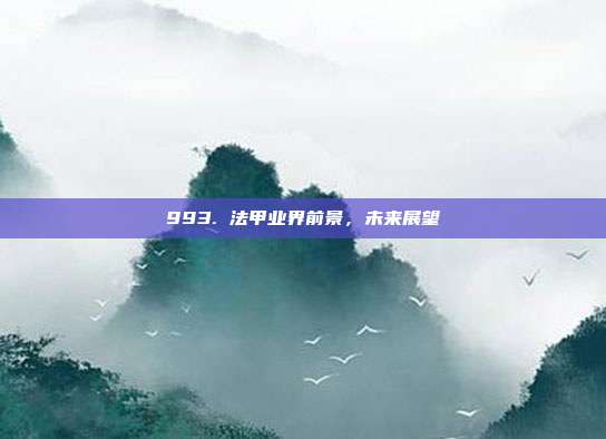 993. 法甲业界前景，未来展望