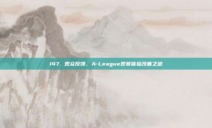 147. 观众反馈，A-League观赛体验改善之道